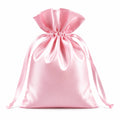 Sacchetto regalo 20 x 15 cm in tessuto satinato rosa con chiusura a coulisse