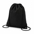 Zaino a sacca 35 x 45 cm in tessuto nero con chiusura a coulisse