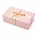 Scatola regalo 30 x 20 x 10 cm in cartone rosa con nastro satinato stile elegante