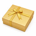 Scatola regalo 20 x 15 x 6 cm in cartone dorato con nastro decorativo